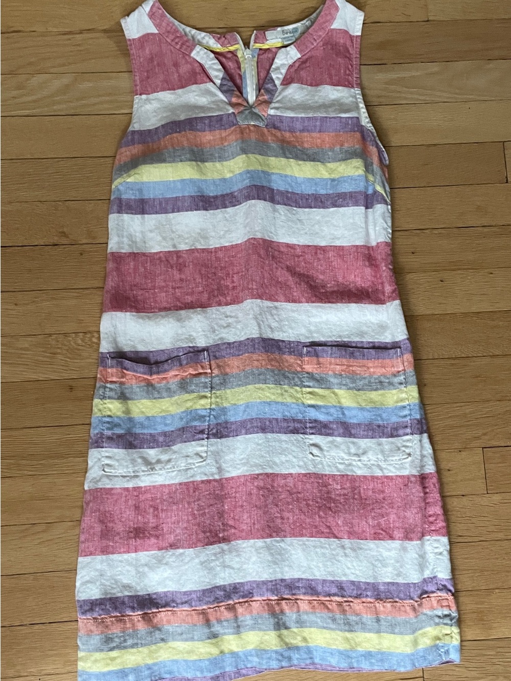 Boden Multicolor Striped Sleeveless Dress in Pink and Pastels